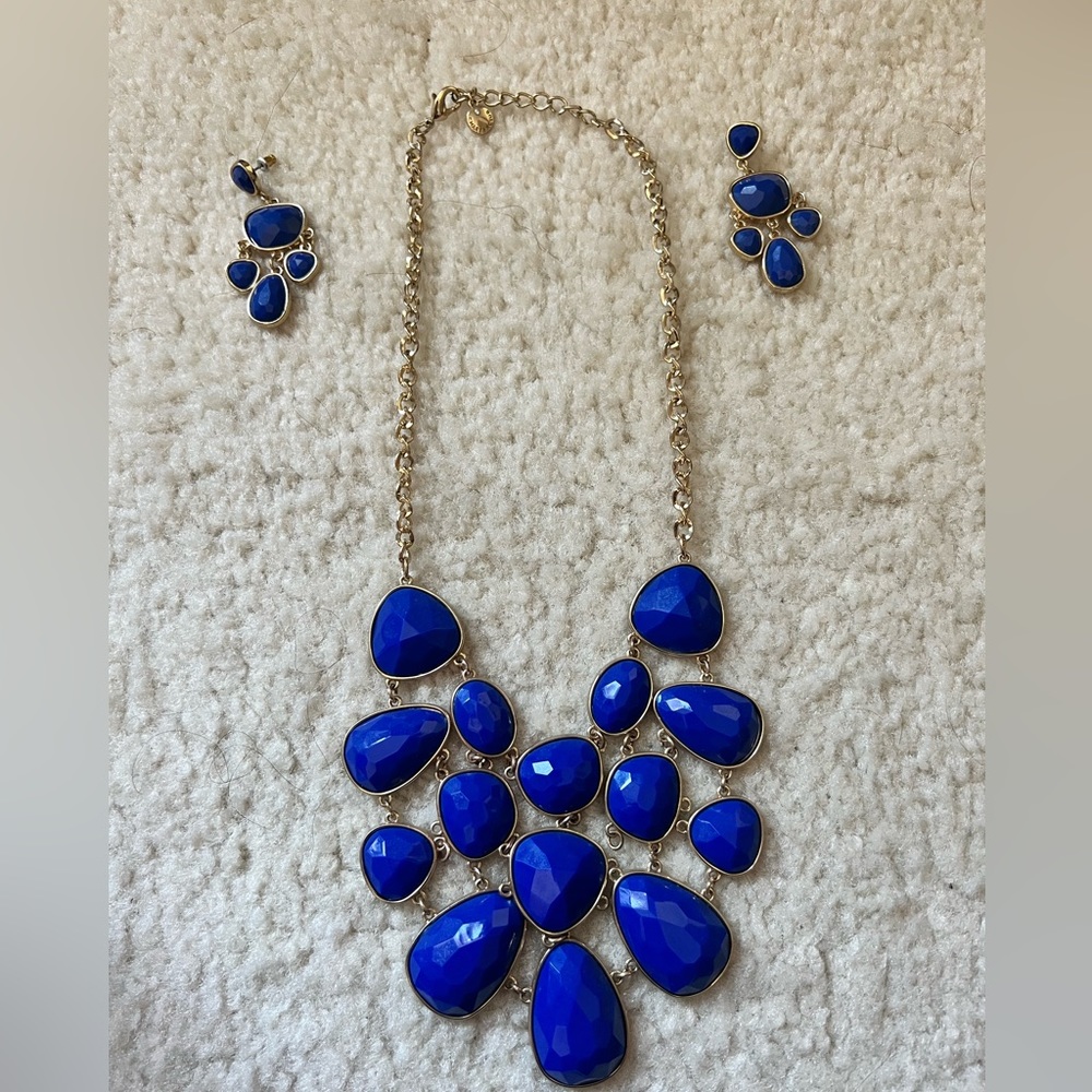 Charming Charlie Royal Blue Necklace & Earring Set